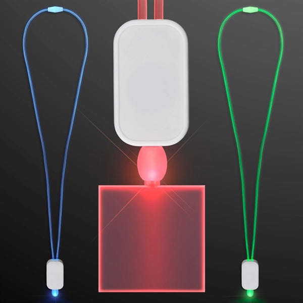 LED Neon Lanyard with Acrylic Square Pendant