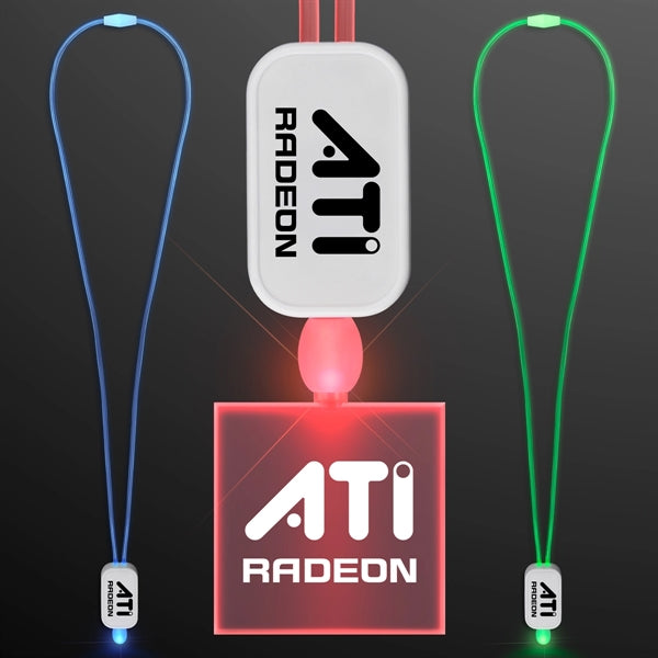 LED Neon Lanyard with Acrylic Square Pendant