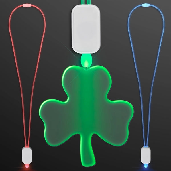 LED Neon Lanyard with Acrylic Shamrock Pendant