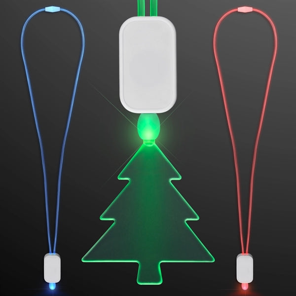 LED Neon Lanyard with Acrylic Tree Pendant