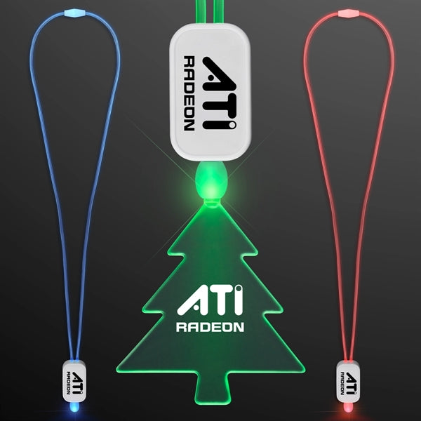 LED Neon Lanyard with Acrylic Tree Pendant
