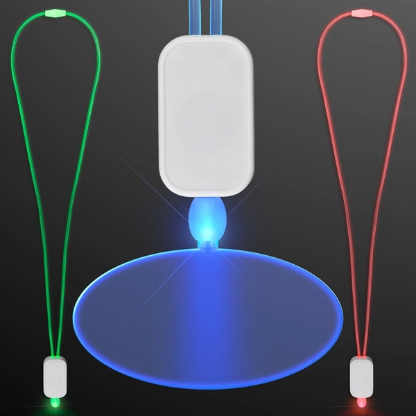 LED Neon Lanyard with Acrylic Oval Pendant