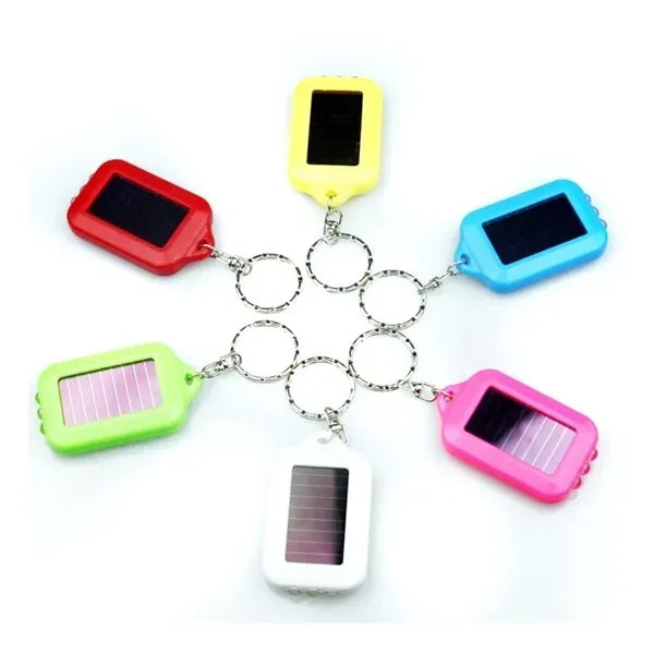 Solar Powered Led Flashlight Keychain