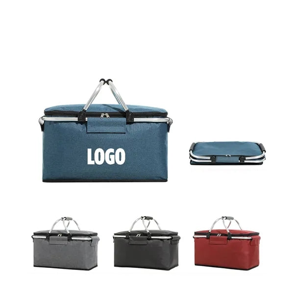 Folding Picnic Cooler Basket
