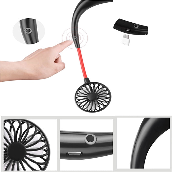 Mini USB Fan Neckband Sports