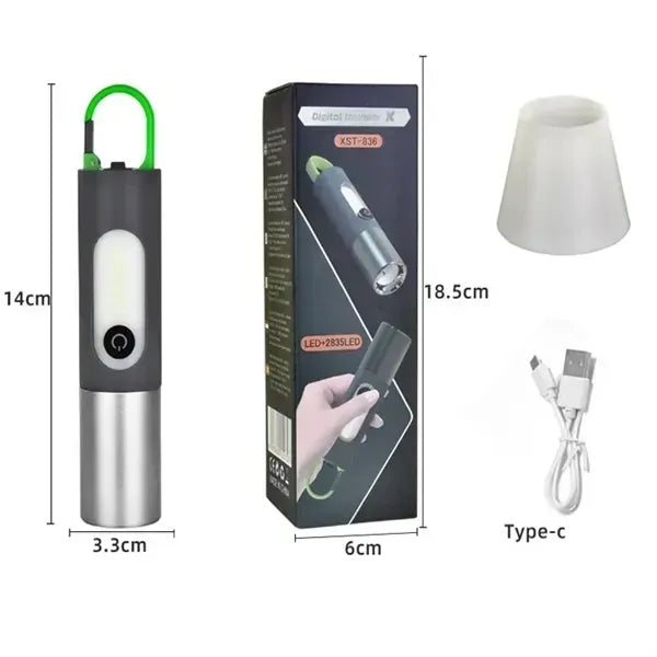Waterproof Telescopic flashlight with hook