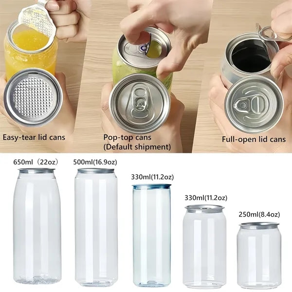 Transparent Juice Bottle Easy Open Lid Plastic Can