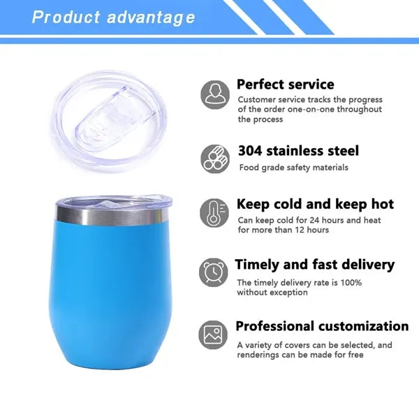 12oz Thermal Insulated Stainless Steel Egg-shaped Cup