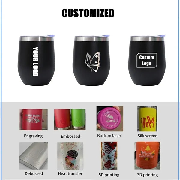 12oz Thermal Insulated Stainless Steel Egg-shaped Cup