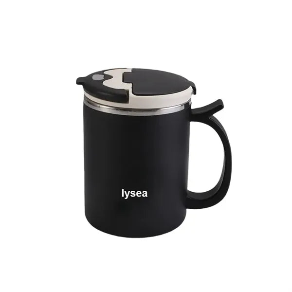 16oz Stainless Steel Coffee Mug with spoon & straw