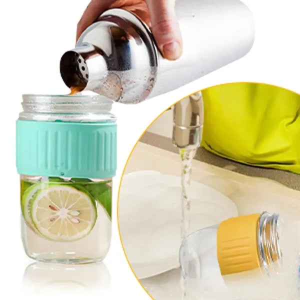 Glass Cups with Lids and Straws Portable Iced Coffee