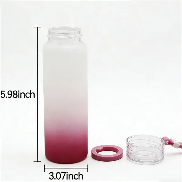 17oz Tumbler Frosted Gradient Mugs Glass Water Bottle