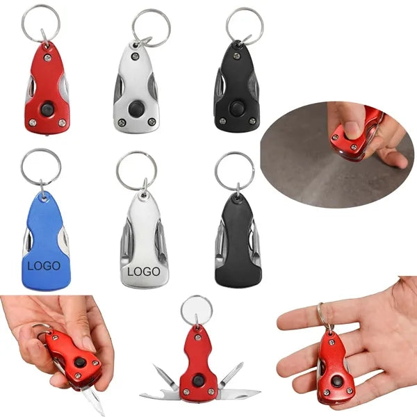 6 in 1 Stainless Steel Multi Tool Kit Keychain
