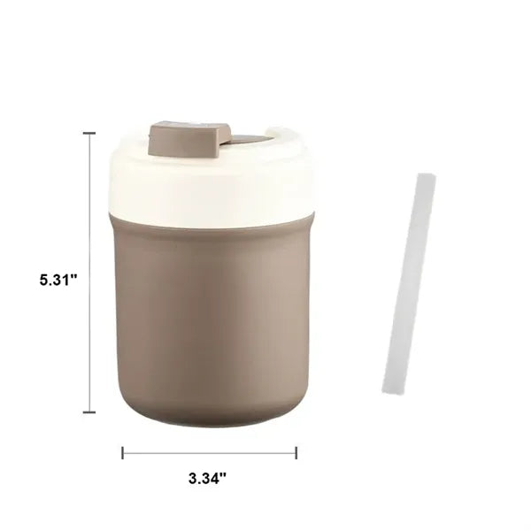 304 stainless steel coffee cup with straw