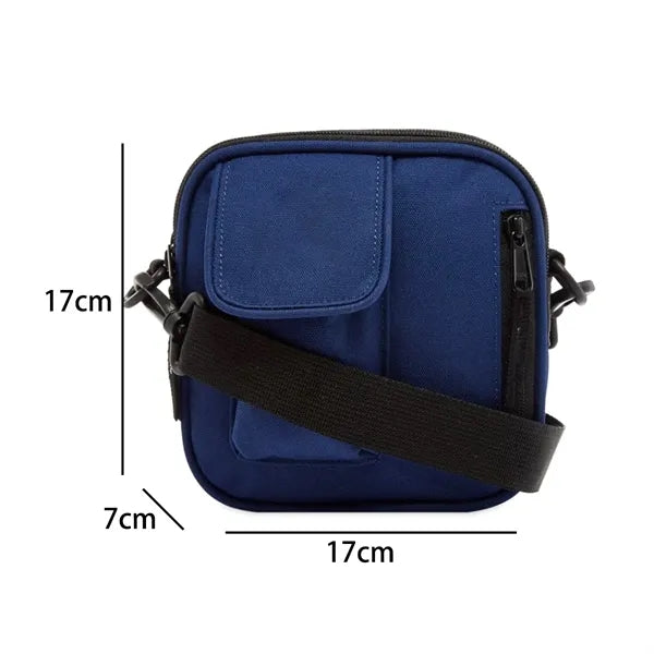 Nylon Crossbody Bag with Front Pocket and Adjustable Strap