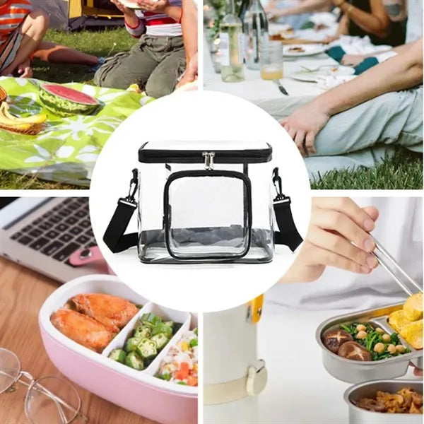 10L Durable Clear Crossbody Bag for Lunch
