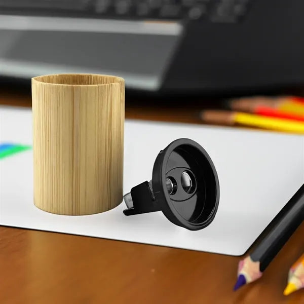 Eco Bamboo Shell Pencil Sharpener with Custom Logo