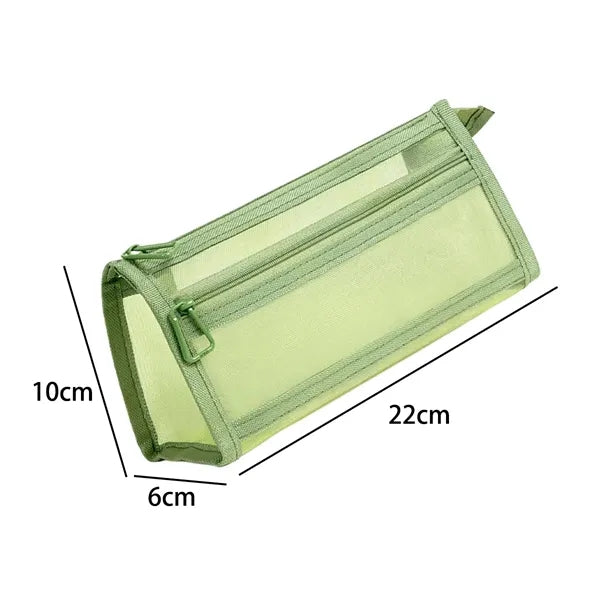 Mesh Transparent Pencil Case with Zipper Pocket