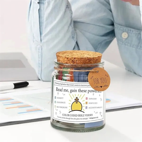 Glass Prayer Jar with Cork Lid Wish Bottle Decorative Gift