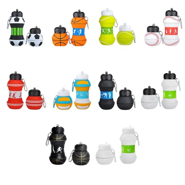 Oz Art Clip-On Collapsible Soccer Ball Water Bottle