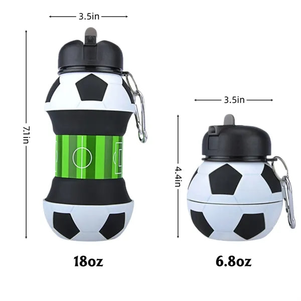 Oz Art Clip-On Collapsible Soccer Ball Water Bottle