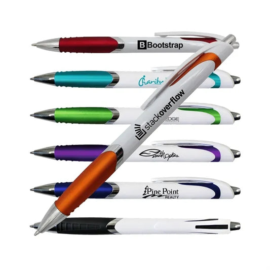 White Crest Grip Pen
