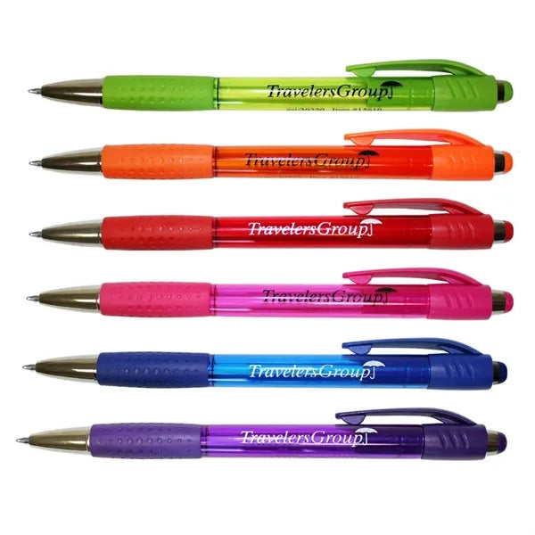 Mardi Gras Grip Pen, Blue Ink