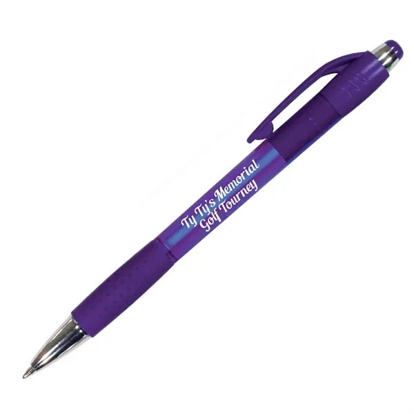 Mardi Gras Grip Pen, Blue Ink