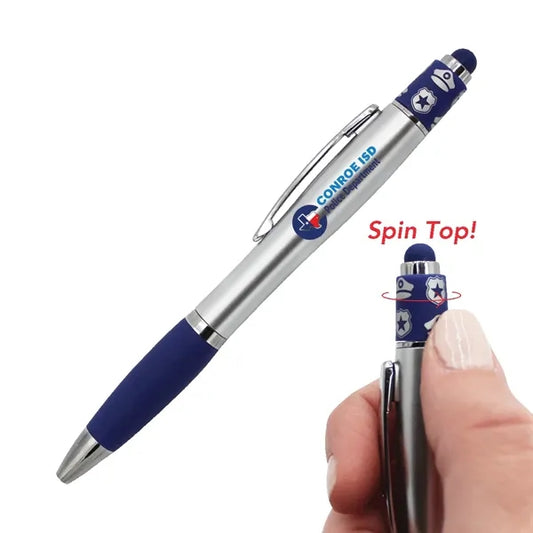 Police Spin Top Pen with Stylus, Full Color Digital
