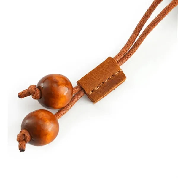Leather Drawstring Pouch with Keychain Clip for Small Items