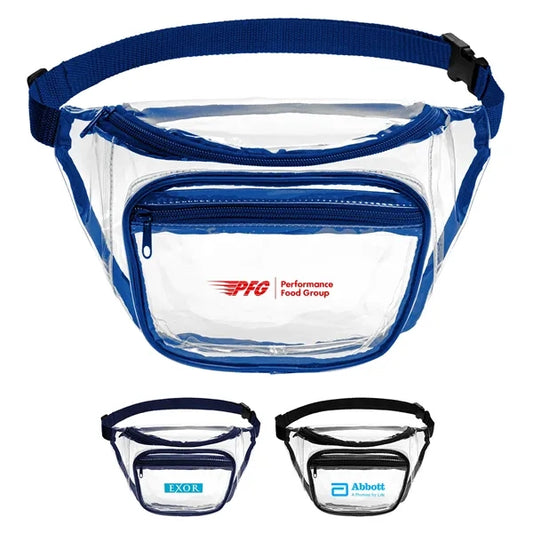 Clear PVC Fanny Pack with Dual Pockets - Large