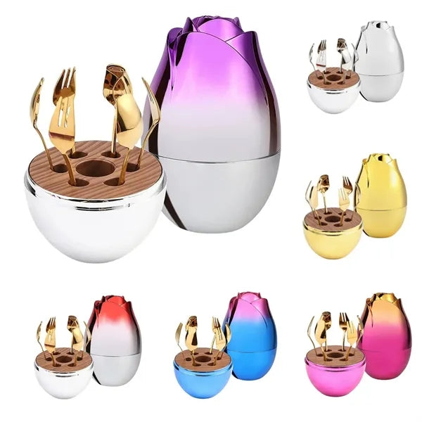 Luxury Stainless Steel Fancy Egg Shaped Silverware Plated