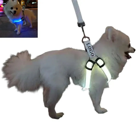 LED Lighted Dog Harness for Medium Large Dogs and Pets