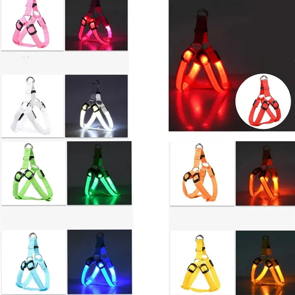 LED Lighted Dog Harness for Medium Large Dogs and Pets