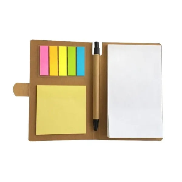 Kraft Notebook Set w/Pen & Sticky Notes