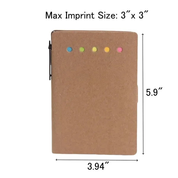 Kraft Notebook Set w/Pen & Sticky Notes