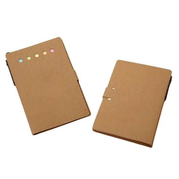 Kraft Notebook Set w/Pen & Sticky Notes