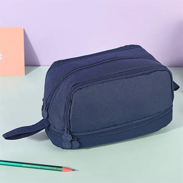 Large Pencil Case with 4 Compartments With Simple Design
