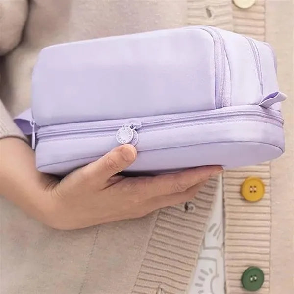 Large Pencil Case with 4 Compartments With Simple Design