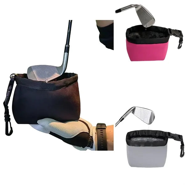 Golf Club And Ball Cleaning Bag With Removable Clip