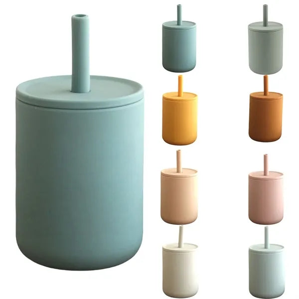 Silicone Drinking Cup Baby With Straw