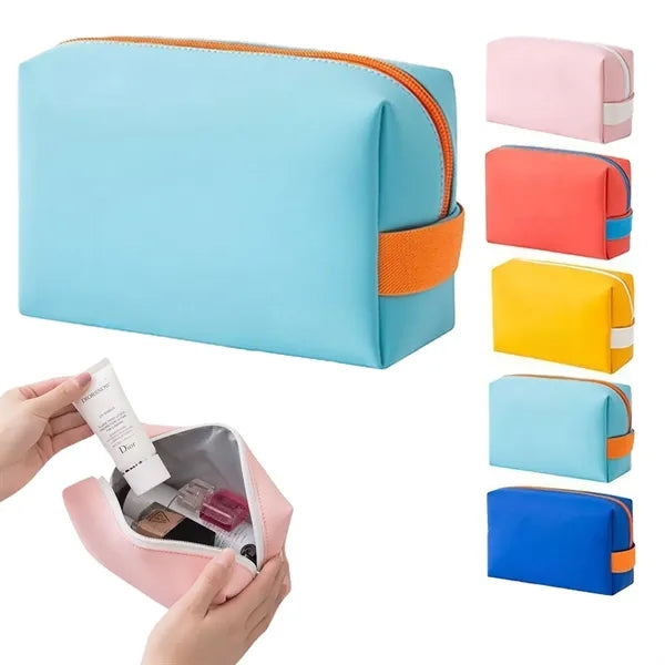 Simple Cosmetic Bag PU Waterproof Large Capacity