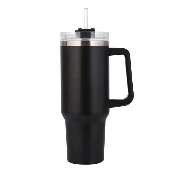 40 oz Vacuum Tumbler w/ Handle & Straw