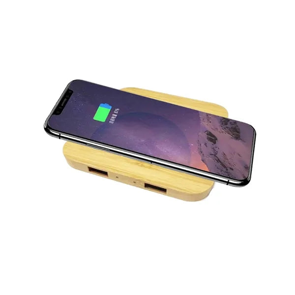 Bamboo Wireless Charger & USB Hub