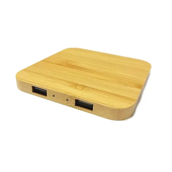 Bamboo Wireless Charger & USB Hub