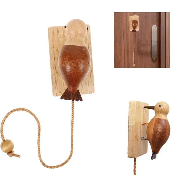 Bird Wooden Knocker Pendant Doorbell