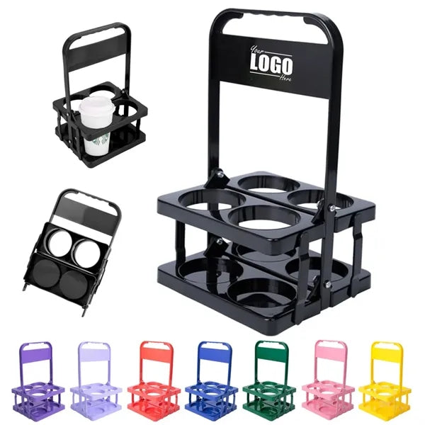 4 Cup Plastic Drink Carrier with Handle