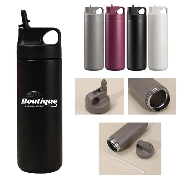 18 Oz Stainless Steel Insulated Straw Tumbler With Handle