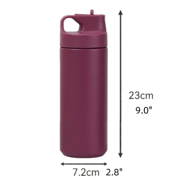 18 Oz Stainless Steel Insulated Straw Tumbler With Handle