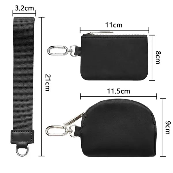 Mini Zip Around Dual Pouch Portable Wristlet/Wallet